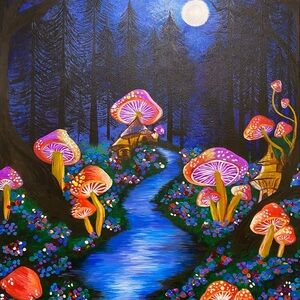 Enchanted Forest Canvas Art with Vibrant Colors